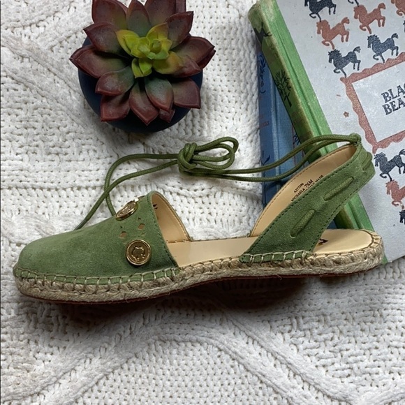 C. Wonder “Olive” Ankle Tie Suede Espadrille Flat - Picture 4 of 8